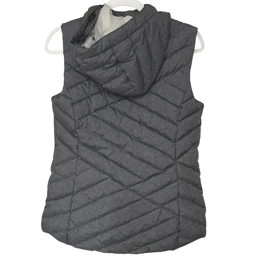 Eddie Bauer Womens Down Quilted Puffer Zip Vest Detachable‎ Faux Fur Hood Sz XS